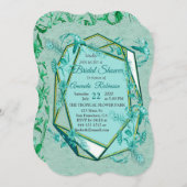 Smaragdgrün auf einer Skulpturenstruktur Einladung (Vorne/Hinten)