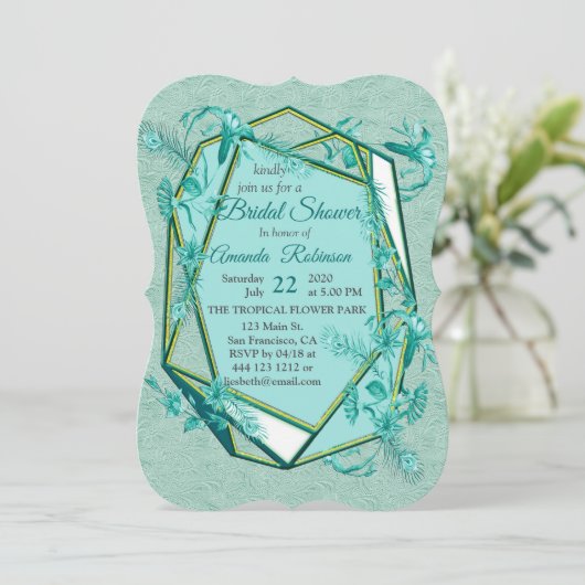 Smaragdgrün auf einer Skulpturenstruktur Einladung (Stehend Vorderseite)