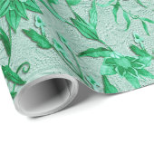 Smaragdgrün auf einer Skulpturenstruktur Geschenkpapier (Rolleneckpunkt)