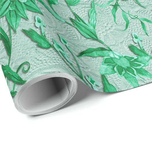 Smaragdgrün auf einer Skulpturenstruktur Geschenkpapier (Rolleneckpunkt)