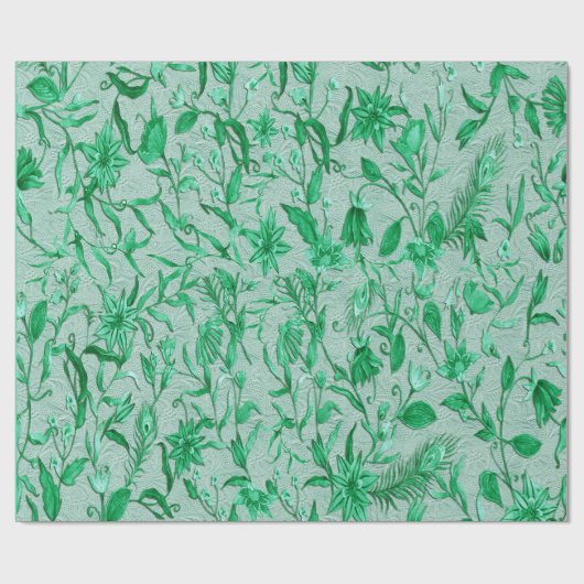 Smaragdgrün auf einer Skulpturenstruktur Geschenkpapier (Flach)