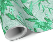 Smaragdgrün auf einer Skulpturenstruktur Geschenkpapier (Rolleneckpunkt)