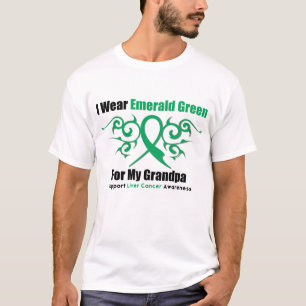 Smaragdgrün-Band (Großvater) - Leber-Krebs T-Shirt