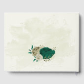 Smaragdgrün-beige-Blume Hochzeit Gästebuch (Rückseite)