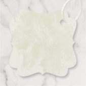 Smaragdgrün-beige-Blume Hochzeit Geschenkanhänger (Rückseite)