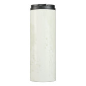 Smaragdgrün-beige-Blume Hochzeit Thermosbecher (Rückseite)