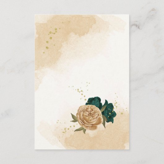 Smaragdgrün-beige-goldgelb Begleitkarte (Rückseite)