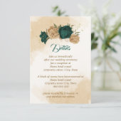 Smaragdgrün-beige-goldgelb Begleitkarte (Stehend Vorderseite)