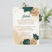 Smaragdgrün-beige-goldgelb Begleitkarte (Stehend Vorderseite)