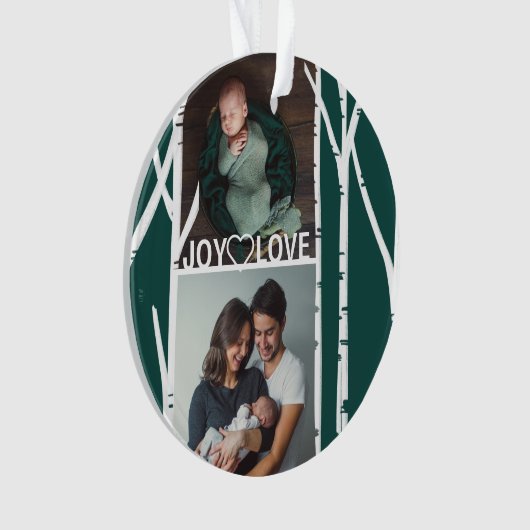 Smaragdgrün-Birken-Baum-Liebe-u. Ornament (Vorderseite)