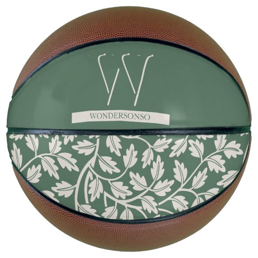 Smaragdgrün Blumen Spiel Basketball (Vorderseite)