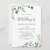 Smaragdgrün die Hochzeit von Einladung (Vorderseite)