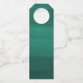 Smaragdgrün elegante einfache Hochzeit danke Flaschenanhänger (Rückseite)