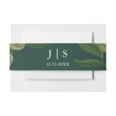 Smaragdgrün Elegante rustikale Blätter üppig Einladungsbanderole (Vorderseite Beispiel)