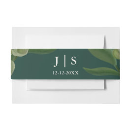 Smaragdgrün Elegante rustikale Blätter üppig Einladungsbanderole