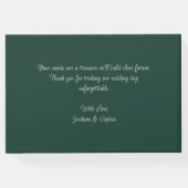 Smaragdgrün Elegante rustikale Blätter üppig Gästebuch (Rückseite)