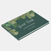 Smaragdgrün Elegante rustikale Blätter üppig Gästebuch (Ecke)