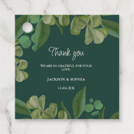 Smaragdgrün Elegante rustikale Blätter üppig Geschenkanhänger