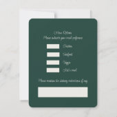 Smaragdgrün Elegante rustikale Blätter üppig RSVP Karte (Rückseite)