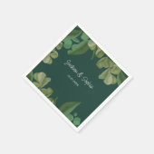 Smaragdgrün Elegante rustikale Blätter üppig Serviette (Ecke)