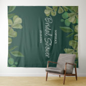 Smaragdgrün Elegante rustikale Blätter üppig Wandteppich (Beispiel (Horizontal))