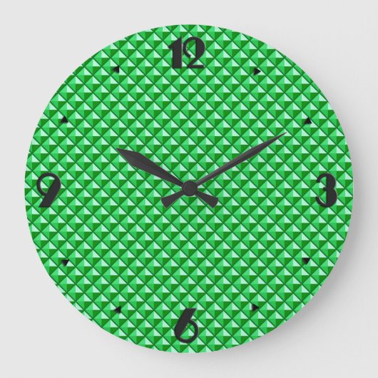 Smaragdgrün, Emaillenaussehen, verkleidetes Gitter Große Wanduhr (Vorderseite)