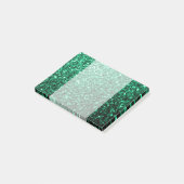 Smaragdgrün falscher Glitter funkelt Post-it Klebezettel (angewinkelt)