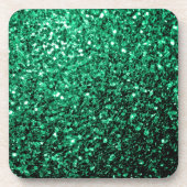 Smaragdgrün falscher Glitter funkelt Untersetzer (Vorderseite)