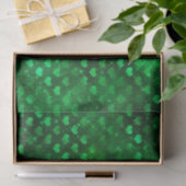 Smaragdgrün Glam Hearts Muster Seidenpapier (Geschenk)