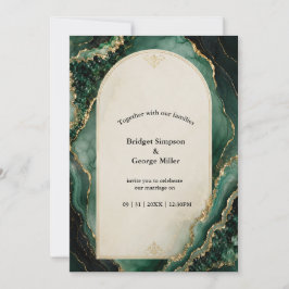 Smaragdgrün Gold Luxe Marmor Hochzeit Einladung