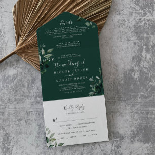 Smaragdgrün   Grüne Foto-Hochzeit All In One Einladung