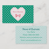 Smaragdgrün-Herz-Handelsname Visitenkarte (Vorne/Hinten)