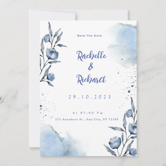 Smaragdgrün in einem einladung (Vorderseite)