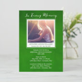 Smaragdgrün in liebevollem Gedächtnis-Foto-Denkmal Einladung (Stehend Vorderseite)