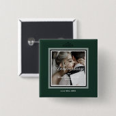 Smaragdgrün individualisierbares 50t Hochzeitstag Button (Vorne & Hinten)