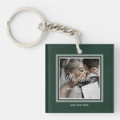 Smaragdgrün individuell anpassbarer Hochzeitsstift Schlüsselanhänger (Vorderseite)