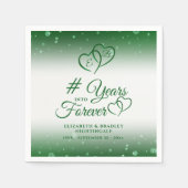 Smaragdgrün-Jubiläum Hört JAHRE IN FEIER Serviette (Vorderseite)