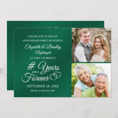 Smaragdgrün-Jubiläum Hört JAHRE INTO FOREVER Invi Einladung (Vorne/Hinten)