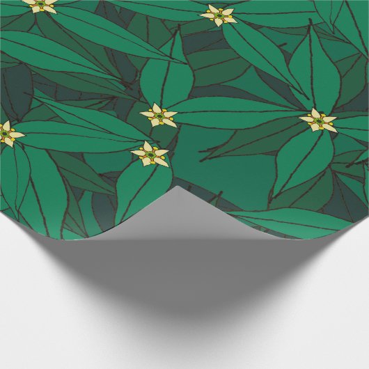 Smaragdgrün-Laub-Druck-Geschenk-Verpackung Geschenkpapier (Ecke)