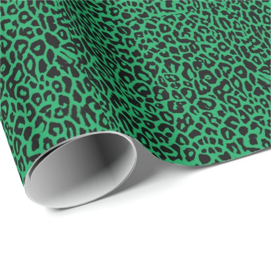 Smaragdgrün-Leopard-Druck-Packpapier Geschenkpapier (Rolleneckpunkt)