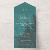 Smaragdgrün Marmor Hochzeit sicher das Datum All In One Einladung (Innen Boden)