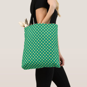 Smaragdgrün mit gelben Polka-Punkten von STaylor Tasche