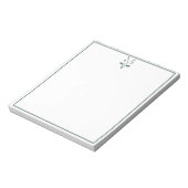Smaragdgrün Monogramm Golf Notizblock (Rotiert)