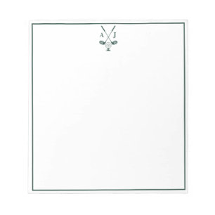 Smaragdgrün Monogramm Golf Notizblock