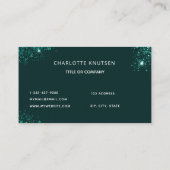 Smaragdgrün-Monogramm Visitenkarte (Rückseite)