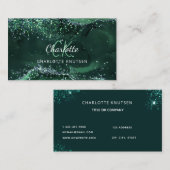 Smaragdgrün-Monogramm Visitenkarte (Vorne/Hinten)