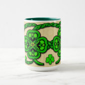 Smaragdgrün nahtloses Kleeblatt Kleefeld Tasse (Zentrum)