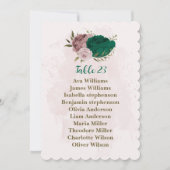 smaragdgrün rosa Blume Sitzkarte Einladung (Vorderseite)