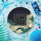 Smaragdgrün Rose zum 20. Jubiläum Pappteller (Party)