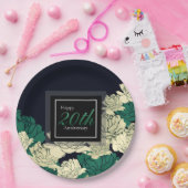 Smaragdgrün Rose zum 20. Jubiläum Pappteller (Party)